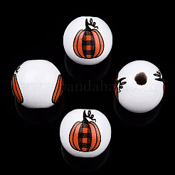 Halloween Theme Printed Natural Wood Beads&nbsp;WOOD-TAC0021-22A