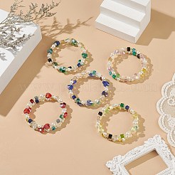 ガラスビーズ 2-1/8 ループ ラップ ブレスレット  女性用シェルパールビーズブレスレット  ミックスカラー  内径：5.5インチ（[2]cm）&nbsp;BJEW-JB09054