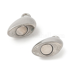 304ステンレススチール製マグネット留め具  ハート  プラチナ  11x17x6.5mm  穴：1.5mm&nbsp;STAS-Z147-03P-01