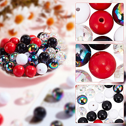 100Pcs 5 Style Transparent & Opaque Acrylic Beads&nbsp;MACR-AR0001-16