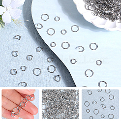 1200Pcs 3 Styles 304 Stainless Steel Open Jump Rings&nbsp;STAS-SP0001-67