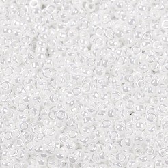 MIYUKIラウンドロカイユビーズ  日本製シードビーズ  （rr420)ホワイトパールセイロン  15/0  1.5mm  穴：0.7mm  約5555PCS /ボトル  10 G /ボトル&nbsp;SEED-JP0010-RR0420