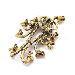 ヒドラエナメルピン  バックパック服用合金ブローチ  アンティーク黄金  99x57mm&nbsp;LS-JEWB-E041-07AG-03