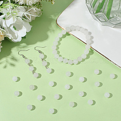 2 Strands Natural White Jade Round Beads Strands&nbsp;G-SP0001-25