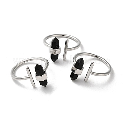 Natural Mixed Gemstone Bullet Open Cuff Rings&nbsp;RJEW-M155-04P