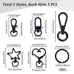 30Pcs 6 Styles Zinc Alloy Swivel Clasps & Split Key Rings&nbsp;FIND-PH0024-77