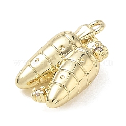 Brass Micro Pave Clear Cubic Zirconia Pendants&nbsp;CU-CBACBD7-07G