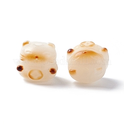 彫刻された天然菩提根ビーズ  ブッダ釈迦ビーズ  猫の形  チョコレート  12x12x11mm  穴：1.7mm&nbsp;FIND-C012-02A