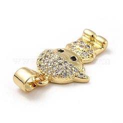 Brass Micro Pave Cubic Zirconia Pendants&nbsp;KK-H433-09A-G