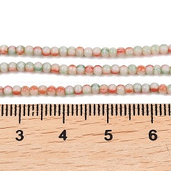 釉薬をかけた磁器ビーズの連  光沢のあるセラミックビーズ  ロンデル  カラフル  2.5x2mm  穴：0.6mm  約186個/連  14.17''（36センチメートル）&nbsp;PORC-P034-2mm-01