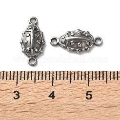 304ステンレススチールコネクタチャーム  ステンレス鋼色  変色しない  昆虫  15x7x3mm  穴：1.4mm&nbsp;STAS-R164-04P-01