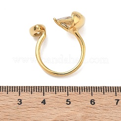 304 Stainless Steel Pave Clear Cubic Zirconia Cuff Open Rings for Women&nbsp;RJEW-F207-03B-G
