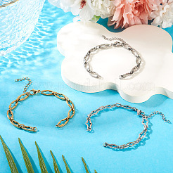 6Pcs 3 Style 304 Stainless Steel Cross Link Chain Bracelet Making&nbsp;AJEW-TA00051