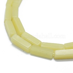 天然石レモンジェイド翡翠ビーズ連売り  直方体の  12.5~13.5x3~5x3~4.5mm  穴：1mm  約30~32個/連  15.1~15.9インチ（38.5~40.5cm）&nbsp;G-F631-E13