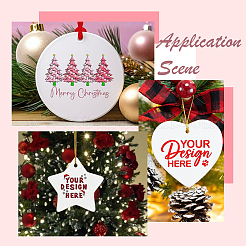 12Pcs 3 Styles Porcelain Heat Transfer Sublimation Blank Pendant Decorations&nbsp;AJEW-SP0004-06