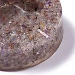 Resin with Natural Orange Quartz Chip Stones Ashtray&nbsp;DJEW-F015-05E