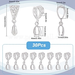 30Pcs Filigree Rack Plating Brass Pendant Pinch Bails&nbsp;KK-SP0002-02