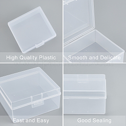 Ppプラスチックボックス  フリップカバー  長方形  ホワイト  9.8x10.2x5cm  インナーサイズ：8.9x9.7センチメートル&nbsp;CON-BC0001-35