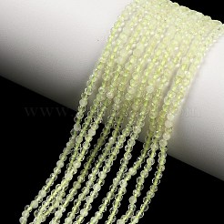 天然石レモンジェイド翡翠ビーズ連売り  多面カット  ラウンド  2.5mm  穴：0.5mm  約169個/連  15.55インチ（39.5cm）&nbsp;G-C262-A04-2mm