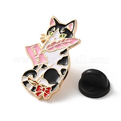 Cat Shape Holding Love Letter Enamel Pins&nbsp;AL-CBAC438-01H