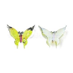 半透明の樹脂カボション  蝶  ミックスカラー  13x15.5x3.7mm&nbsp;RESI-E039-25