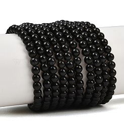 天然なオブシディアンのラウンドビーズ連売り  4mm  穴：1mm  約86~90個/連  14.7インチ&nbsp;G-E329-4mm-37