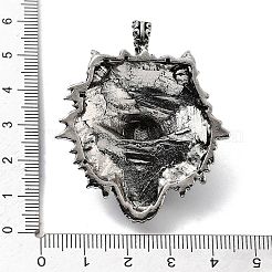 チベット風合金ビッグサイズペンダントトップ  オオカミの頭のチャーム  アンティークシルバー  50x40.5x14mm  穴：8x5mm&nbsp;TIBE-L012-032AS
