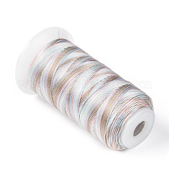 セグメント染色ラウンドポリエステルミシン糸  手縫い・ミシン用  タッセル刺繡  銀  12プライ  0.8mm  約300m /ロール&nbsp;OCOR-Z001-B-02
