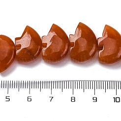 天然石レッドアベンチュリンビーズ連売り  ズニベア  12~13x18.5~19.5x6~6.5mm  穴：1mm  約28~33個/連  12.99~16.54インチ（33~42cm）&nbsp;G-F783-G01-01