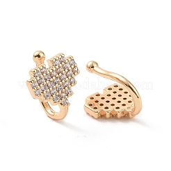 Clear Cubic Zirconia Heart Cuff Earrings&nbsp;ZIRC-I064-10G