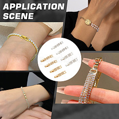8Pcs 4 Styles Brass Micro Pave Clear Cubic Zirconia Fold Over Clasps&nbsp;KK-AR0004-76