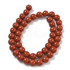 天然石レッドジャスパービーズ連売り  ラウンド  グレードAA  レッド  8mm  穴：1mm  約48個/連  15.1インチ&nbsp;G-F348-01-8mm-AA
