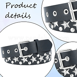 Alloy Star Rivets PU Leather Chain Belts&nbsp;DIY-WH20007-291A
