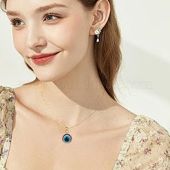 30個のレジンペンダント  ナザールボンジュウのチャーム  18KGP本金メッキの環境に優しい銅線で包まれています  ミックスカラー  21x14.5x12mm  穴：4.5mm&nbsp;FIND-AR0003-82