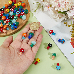60Pcs 10 Colors Handmade Lampwork Beads&nbsp;LAMP-DR0001-10