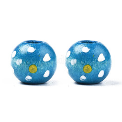 Spray Painted Natural Wood Beads&nbsp;WOOD-N012-003