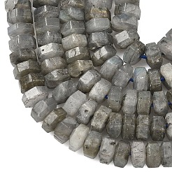 天然石ラブラドライトビーズ連売り  六角平石ビーズ  6x7x3.5mm  穴：0.9mm  約108~109個/連  14.96~15.04''（38~38.2センチメートル）&nbsp;G-L654-I05-01