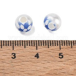 Sports Printed ABS Plastic Beads&nbsp;PL-CBA1C22-08