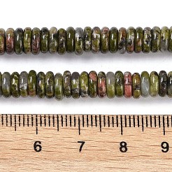天然石ユナカイトビーズ連売り  ロンデル  6~6.5x2~2.5mm  穴：1mm  約181~191個/連  15.16~15.35''（38.5~39.1センチメートル）&nbsp;G-Q159-B15-01