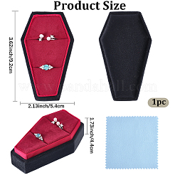 1Pc Coffin Shaped Velvet Ring Organizer Boxes&nbsp;AJEW-BBC0001-08