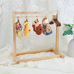 木製人形用洋服ラック（ハンガー付き）  ドールハウス家具アクセサリー用  小麦  300x183x300mm&nbsp;DIY-WH0496-59