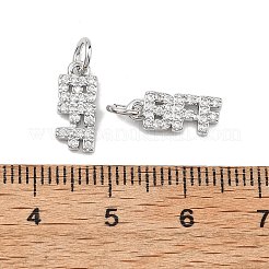 SHEGRACE Brass Micro Pave Clear Cubic Zirconia Pendants&nbsp;XGRQ2C218-408P