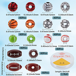 320Pcs 8 Styles Craft Style Acrylic Sports Beads Bracelets Making Kits&nbsp;MACR-PA0001-49