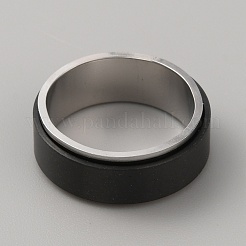 304 Stainless Steel Plain Rotating Finger Ring&nbsp;RJEW-WH0011-10D-EB