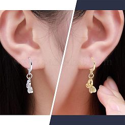 Brass Huggie Hoop Earring Findings&nbsp;KK-NB0002-27