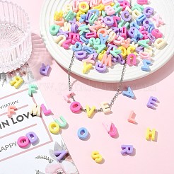 不透明樹脂ビーズ400個。  文字チャーム  ミックスカラー  12.5x4.5~11x4.5~5mm  穴：8.5x2mm&nbsp;RESI-CJ0005-14