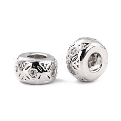 Brass Micro Pave Clear Cubic Zirconia Beads&nbsp;ZIRC-P091-03B-P-RS