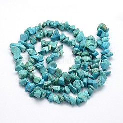 合成ターコイズビーズ連売り  チップ  染め  5~8x5~8mm  穴：1mm  約31.5インチ&nbsp;G-O049-B-43