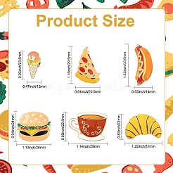 6Pcs 6 Styles Food Series Enamel Pins&nbsp;JEWB-CJ0003-21