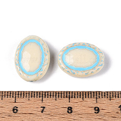 塗装された不透明アクリルビーズ  オーバル  ライトスカイブルー  17.5x13x6mm  穴：1.6mm  約632個/500g&nbsp;OACR-T029-02I